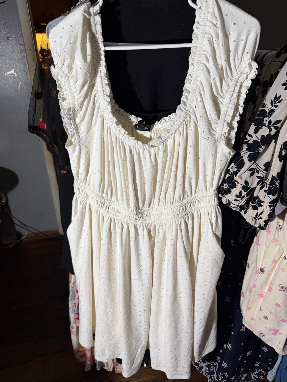 Cream Eyelet Summer Dress